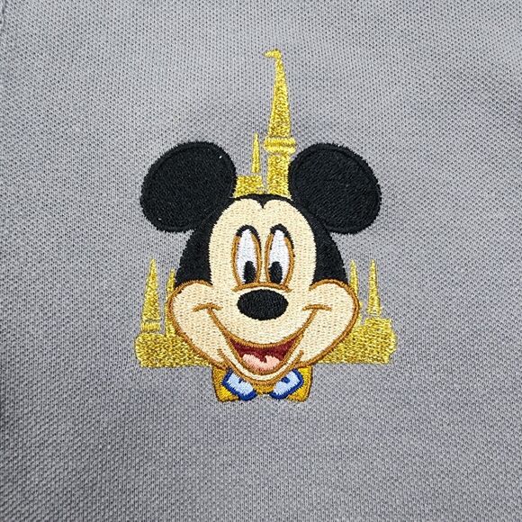 Mickey Mouse Shirt Mens Medium Gray Disney World 50th Anniversary Polo Classic - Picture 8 of 16